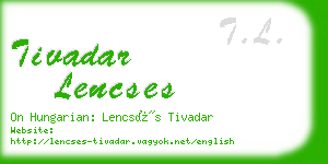 tivadar lencses business card